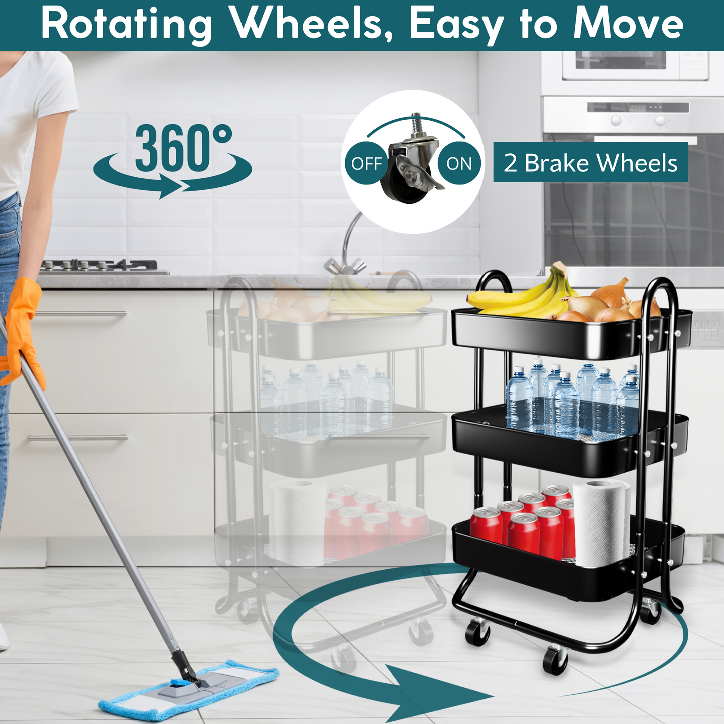 AI&E Metal Rolling Cart