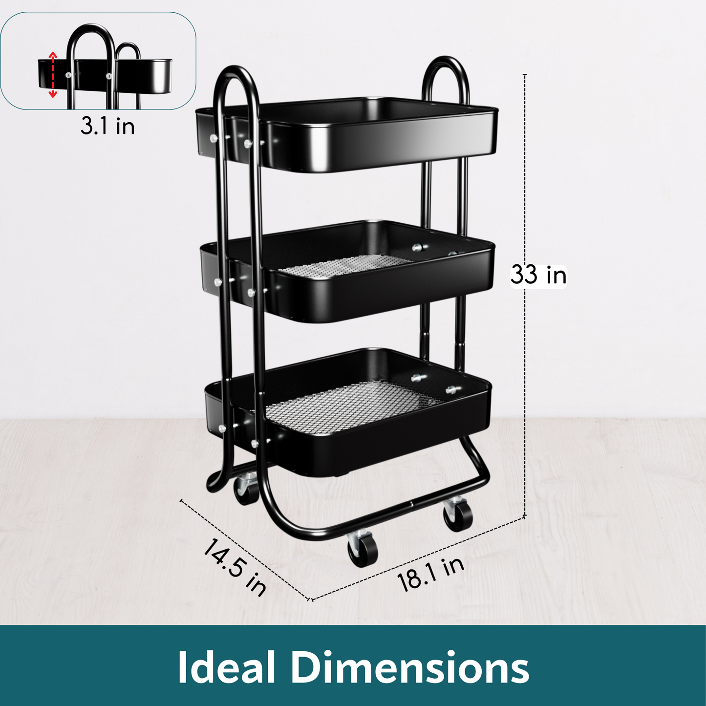 AI&E Metal Rolling Cart