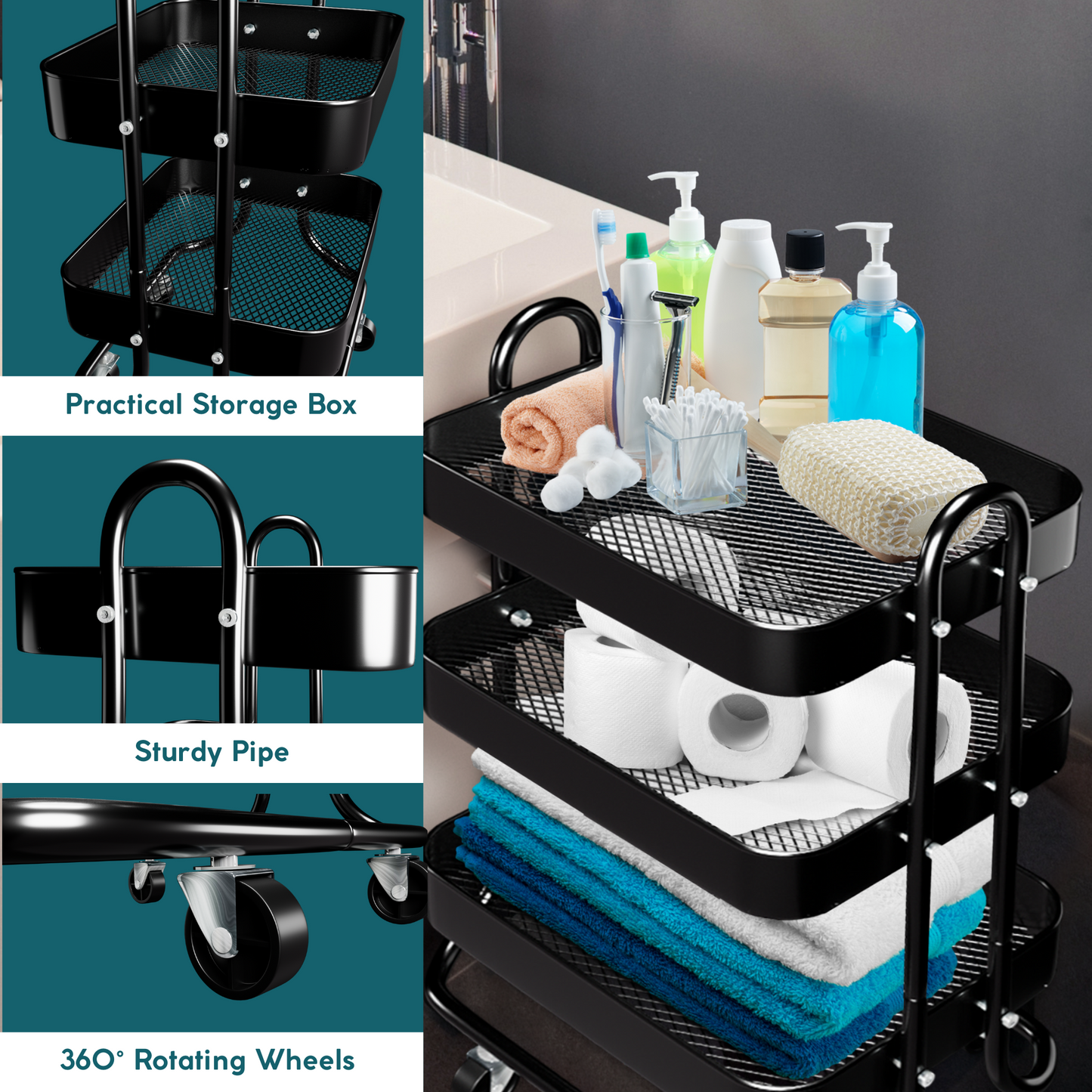 AI&E Metal Rolling Cart